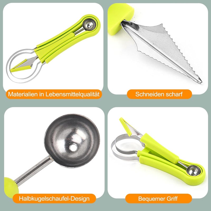 CoguZed Melon Baller Scoop Set, Melon Scooper and Fruit Carving Tools, Melon Baller with Cookie Scoop Set for Ice Cream, Melons & Cookie Dough - Image 3